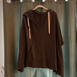 Hooded poncho sweatshirt